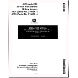 JE75 (SN:010001-020000) and JX75 (SN:010001-030000) Walk-Behind Mowers (Export Edition) Operators Manual (OMGC00180)