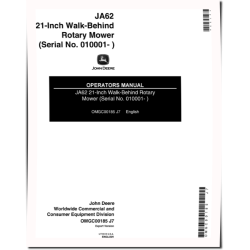 JA62 Walk-Behind Mowers (SN: 010001 - 100000) (Export Edition) Operators Manual (OMGC00185)