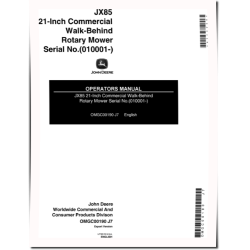 JX85 Walk-Behind Mowers (SN: from 010001) (Export Edition) Operators Manual (OMGC00190)