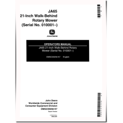 JA65 Walk-Behind Mowers (SN: from 010001) (Export Edition) Operators Manual (OMGC00256)