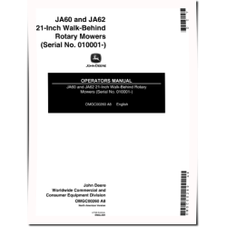 JA60 and JA62 Walk-Behind Mowers (SN: 010001 - 100000) (North America) Operators Manual (OMGC00260)