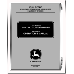L100, L108, L111, L118, L120 and L130 Lawn Tractors (North America, Export) Operators Manual (OMGX22058)