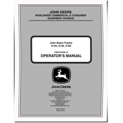 X125, X145 and X165 (SN: 010001-020000) Lawn Tractors (Export Edition) Operators Manual (OMGX23658)