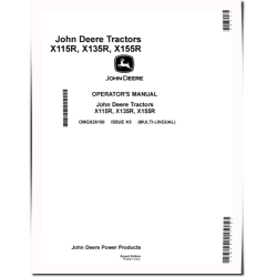 X115R, X135R and X155R (SN: 700001-800000) Lawn Tractors (Export Edition) Operators Manual (OMGX26150)