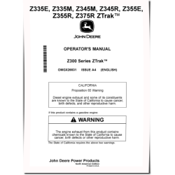 ZTrak Z335E,Z335M, Z345M,Z345R, Z355E,Z355R, Z375R (SN:050001-080000) Zero-Turn Mowers (N.America) Operators Manual (OMGX26531)