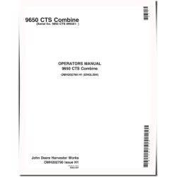 9650 CTS Combines (SN: 695401 - 700400) Operators Manual (OMH202790)