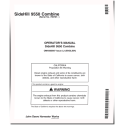 SideHill 9550 Combines (SN: from 700701) Operators Manual (OMH205907)