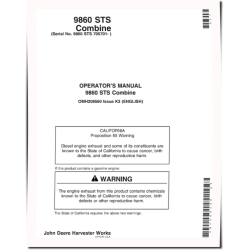 9860 STS Combines (SN: 705701 - 710700) Operators Manual (OMH208560)
