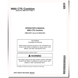 9660 CTS Combines (SN: from 710401) Operators Manual (OMH215817)