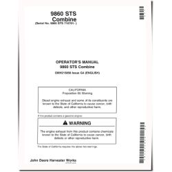9860 STS Combines (SN: 710701 - 715600) Operators Manual (OMH215856)