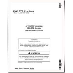 9560 STS Combines (SN: from 720101) Operators Manual (OMH225687)