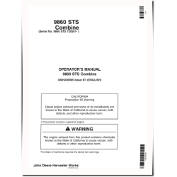 9860 STS Combines (SN: from 720501) Operators Manual (OMH226965)