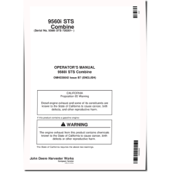 9560i STS Combines (SN: from 720201) (Europe) Operators Manual (OMH228642)