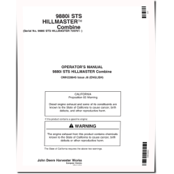 HillMaster 9880i STS Combines (SN: from 720701) (Europe) Operators Manual (OMH228645)