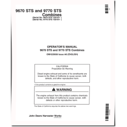 9670 STS and 9770 STS Combines (SN: 725101 - 730100) Operators Manual (OMH229936)