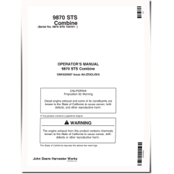9870 STS Combines (SN: 725101 - 730100) Operators Manual (OMH229937)