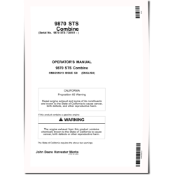 9870 STS Combines (SN: 730101 - 735400) Operators Manual (OMH235513)