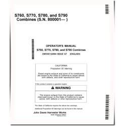 S760, S770, S780 and S790 STS Combines (SN: 800001 - 800005) (North America) Operators Manual (OMHXE122584)