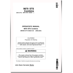 9870 STS Combines (SN: 735401 - 740100) Operators Manual (OMHXE13770)