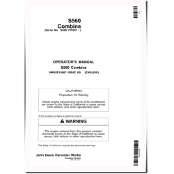 S560 Combines (SN: 735501 - 740100) (Europe) Operators Manual (OMHXE16687)