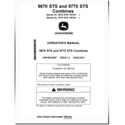 9670 STS and 9770 STS Combines (SN: from 740101) Operators Manual (OMHXE22997)