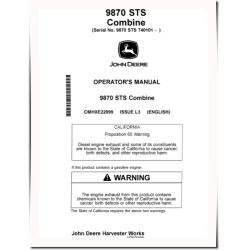 9870 STS Combines (SN: from 740101) Operators Manual (OMHXE22999)