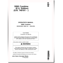 S560 Combines (SN: from 740101) (Europe) Operators Manual (OMHXE23091)