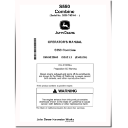 S550 Combines (SN: 745101 - 755000) (North America, Export) Operators Manual (OMHXE29685)