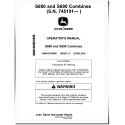 S680 and S690 Combines (SN: 745101 - 755000) (North America) Operators Manual (OMHXE29688)