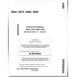 S660, S670, S680 and S690 Combines (MY2013) (Europe) Operators Manual (OMHXE56205)