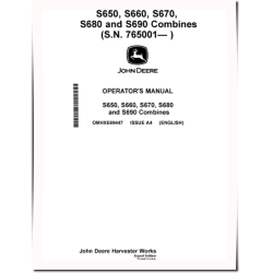 S650, S660, S670, S680, S690 Combines (SN:765001-775000), Text free safety decals (Export) Operators Manual (OMHXE69447)