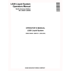 LS20 Mounted Sprayers (SN: 240001 - 250000) (North America) Operators Manual (OMKK106460)