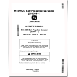 M4040DN Self-Propelled Spreaders (SN: from 250001) Operators Manual (OMKK111807)