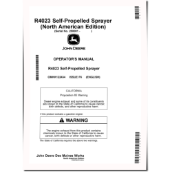 R4023 Self-Propelled Sprayers (SN: from 250001) (North America) Operators Manual (OMKK122434)