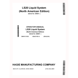 LS20 Mounted Sprayers (SN: from 260001) (North America) Operators Manual (OMKK131033)