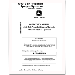 4940 Self-Propelled Sprayer/Spreaders (SN: from 028001) (North America) Operators Manual (OMKK13308)