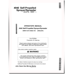 4940 Self-Propelled Sprayer/Spreaders (SN: from 028001) (Europe) Operators Manual (OMKK13318)