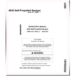 4630 Self-Propelled Sprayers (SN: 028001 - 033000) (Export Edition) Operators Manual (OMKK13373)