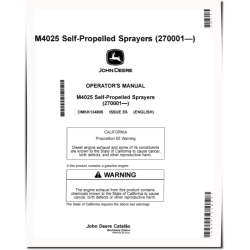 M4025 Self-Propelled Sprayers (SN: from 270001) Operators Manual (OMKK134805)