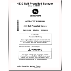 4630 Self-Propelled Sprayers (SN: from 033001) (Export Edition) Operators Manual (OMKK19664)