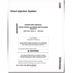 Direct Injection System for Self-Propelled Sprayers (SN: 006001-180000) Operators Manual (OMKK19847)