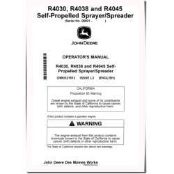 R4030, R4038 and R4045 Self-Propelled Sprayers (SN: 006001 - 011100) (North America) Operators Manual (OMKK21513)