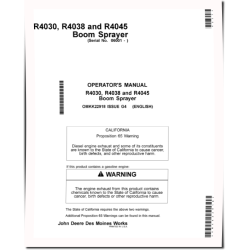 R4030, R4038 and R4045 Self-Propelled Sprayers (SN: 006001 - 011100) (Asia) Operators Manual (OMKK22918)