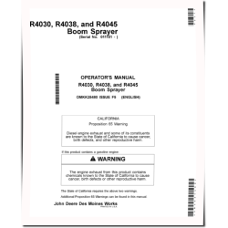 R4030, R4038 and R4045 Self-Propelled Sprayers (SN: 011101 - 170000) (Asia) Operators Manual (OMKK25480)