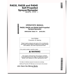 R4030, R4038 and R4045 Self-Propelled Sprayers (SN: 011101 - 170000) (North America) Operators Manual (OMKK25485)