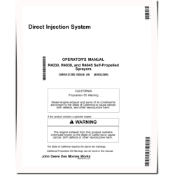 Direct Injection System for Self-Propelled Sprayers (SN: 180001-) Operators Manual (OMKK31380)