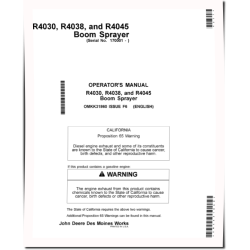 R4030, R4038 and R4045 Self-Propelled Sprayers (SN: 170001 - 180000) (Asia) Operators Manual (OMKK31860)