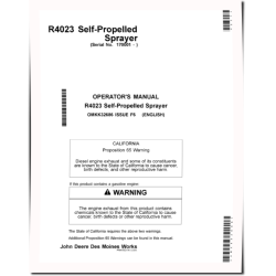 R4023 Self-Propelled Sprayers (SN: 170001 - 180000) (North America) Operators Manual (OMKK32686)