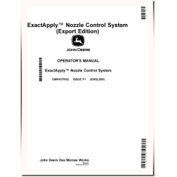 ExactApply Nozzle Control System for Self-Propelled Sprayers (SN: 180001-) (Export) Operators Manual (OMKK37832)