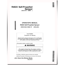 R4023 Self-Propelled Sprayers (SN: 180001 - 190000) (North America) Operators Manual (OMKK41822)